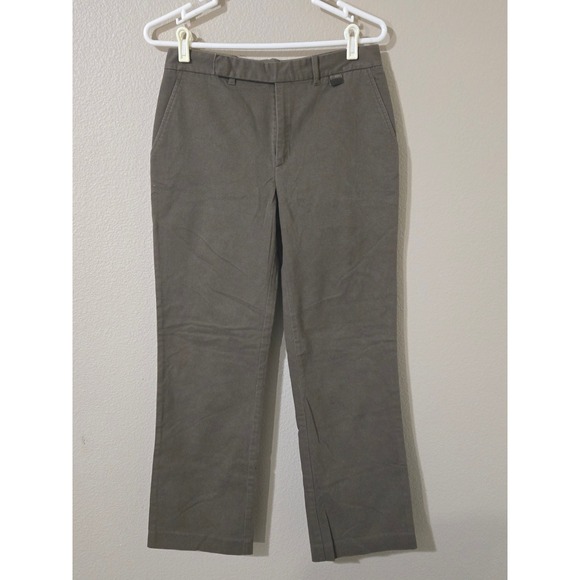 Lauren Ralph Lauren Pants - Lauren Ralph Lauren Womens Brown Straight Leg Stretch Cotton Trousers Size 8